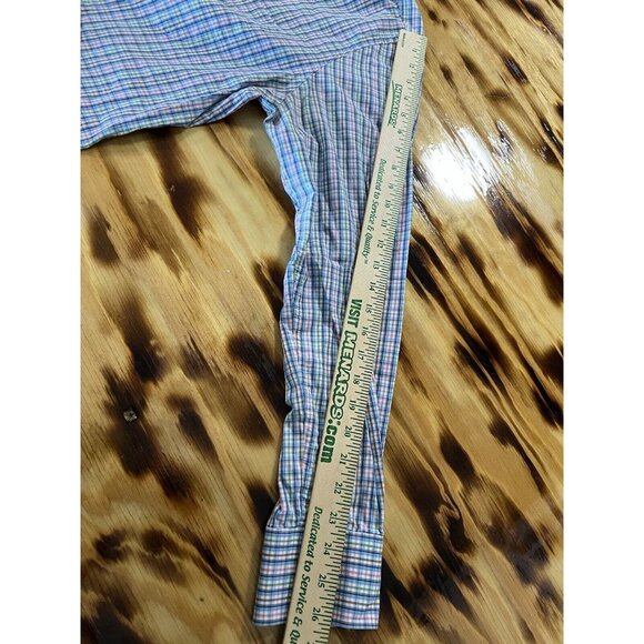 Peter Millar Shirt Men Size Large Blue/Green/Pink Cotton Button Down Preppy City - Picture 8 of 13